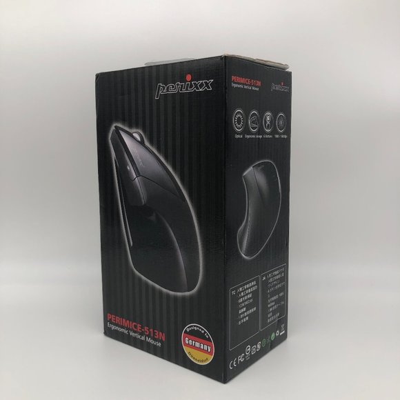 Perixx Perimice-513N Ergonomical Vertical Mouse, Black, Right hand NEW - Picture 1 of 4